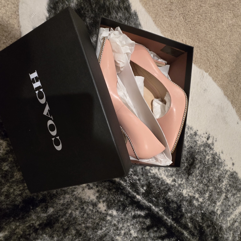 Coach Pink Studded 3" Heels - Picture 2 of 10